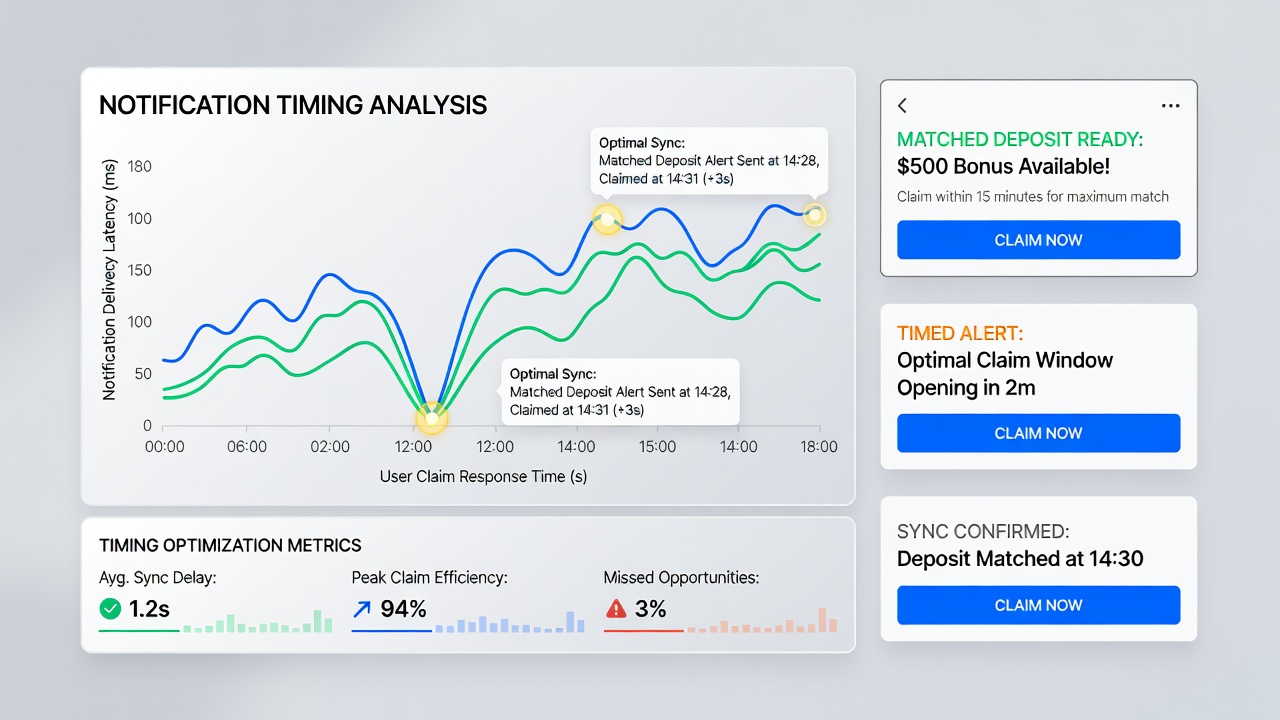 Dashboard view showing synchronized notification timestamps and deposit claim analytics for regulatory compliance