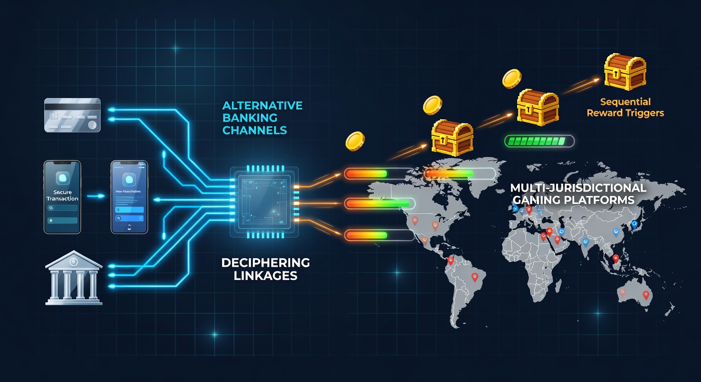 Illustration of interconnected banking channels and reward systems in global gaming platforms
