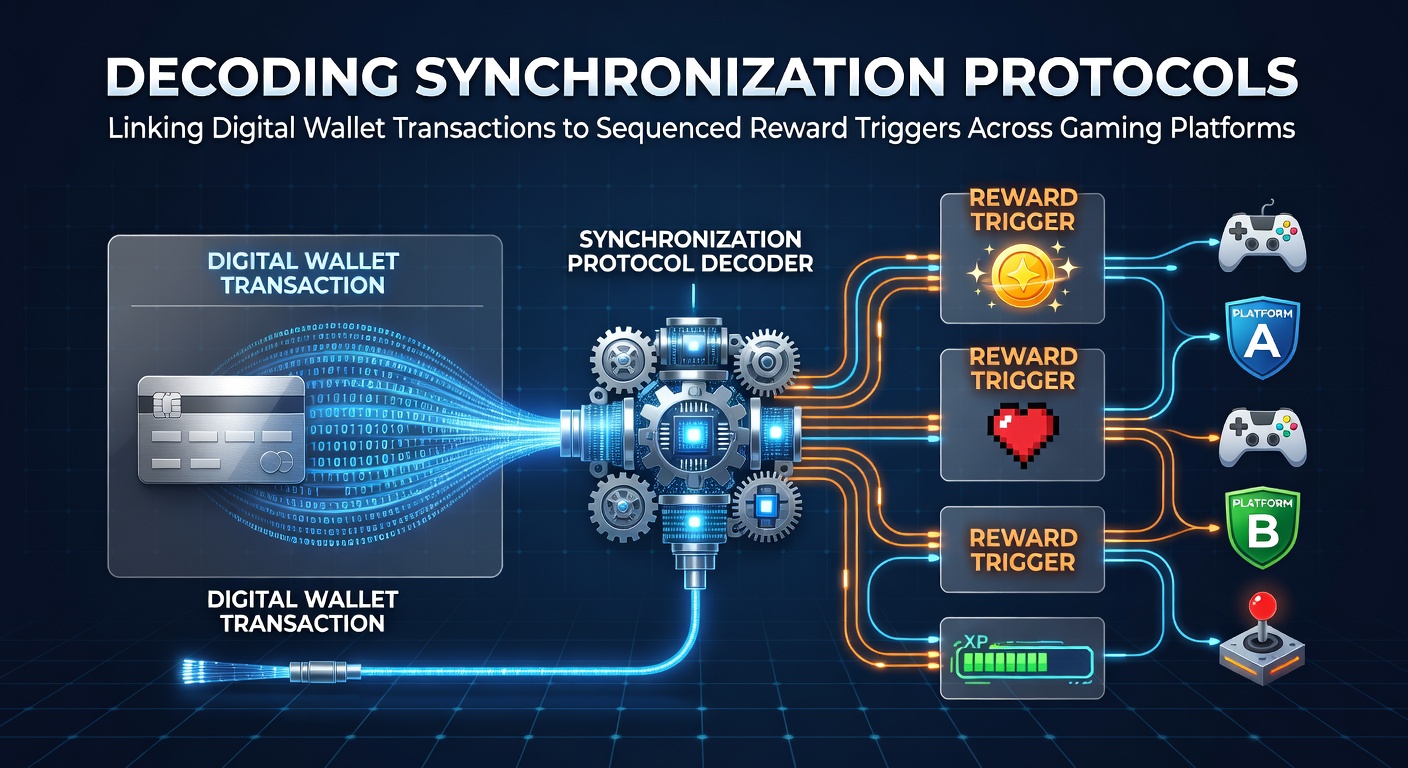 Digital wallet synchronization interface showing transaction flow to gaming reward systems