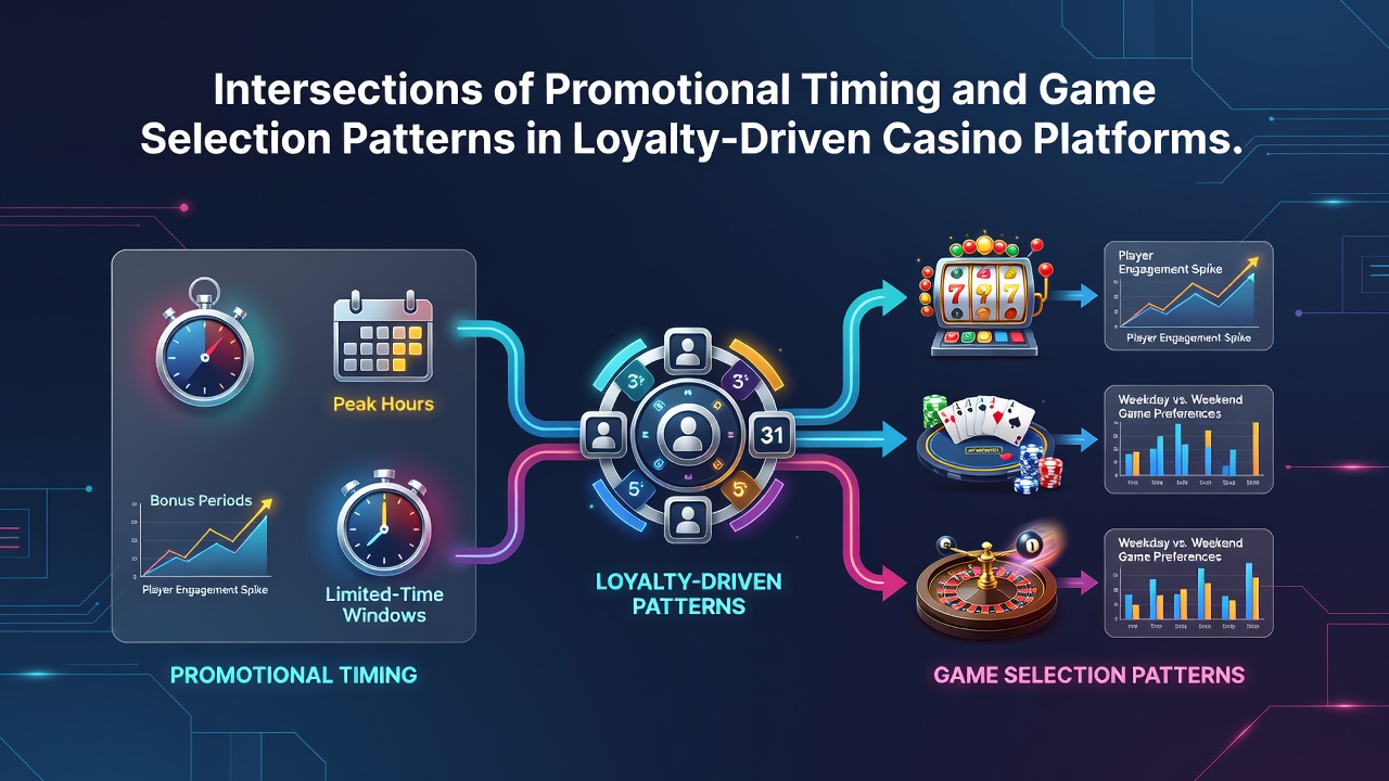 Casino loyalty program interface showing timed promotions and game selection options on a digital platform